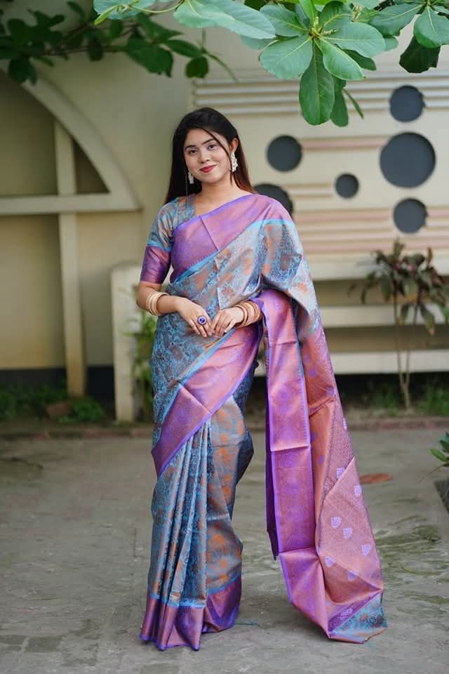 প্রিমিয়াম কাঞ্চিপুরম কাতান শাড়ি